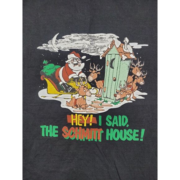 Funny Christmas Shirt Men's Medium Graphic Tee Santa Reindeer Vintage - Picture 3 of 7